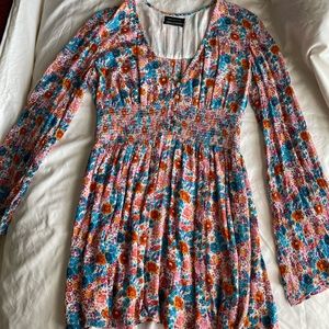 UO Floral Long Sleeved Mini Dress